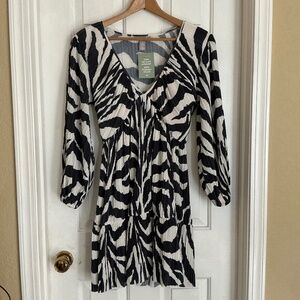 H&M zebra print plisse dress